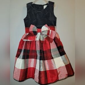 ⭐️HOST PICK⭐️ Gymboree Black Red Sleeveless Plaid Bow Fancy Dress Christmas Sz 5